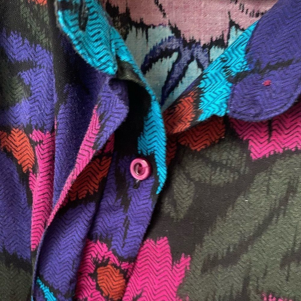 šøVintageĀ 80s Multi Colour Long Sleeve Topšø - Picture 8 of 11
